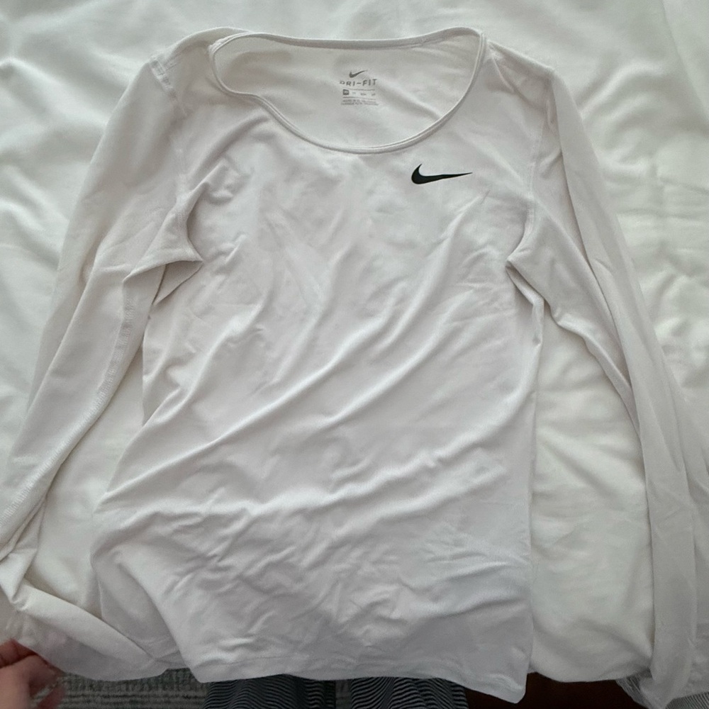 Nike Women's Dri Fit White Long Sleeve Tee